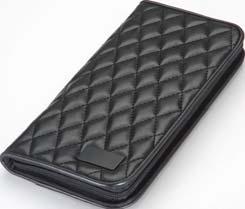 elegant quilted pattern with numerous compartments, a ballpen loop and a