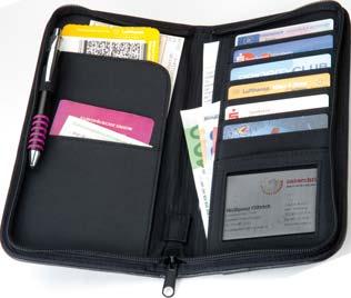 29069 13 x 24,5 x 2,2 cm LN 3 x 0,7 cm P 25/50 Bonded-leather travel wallet.