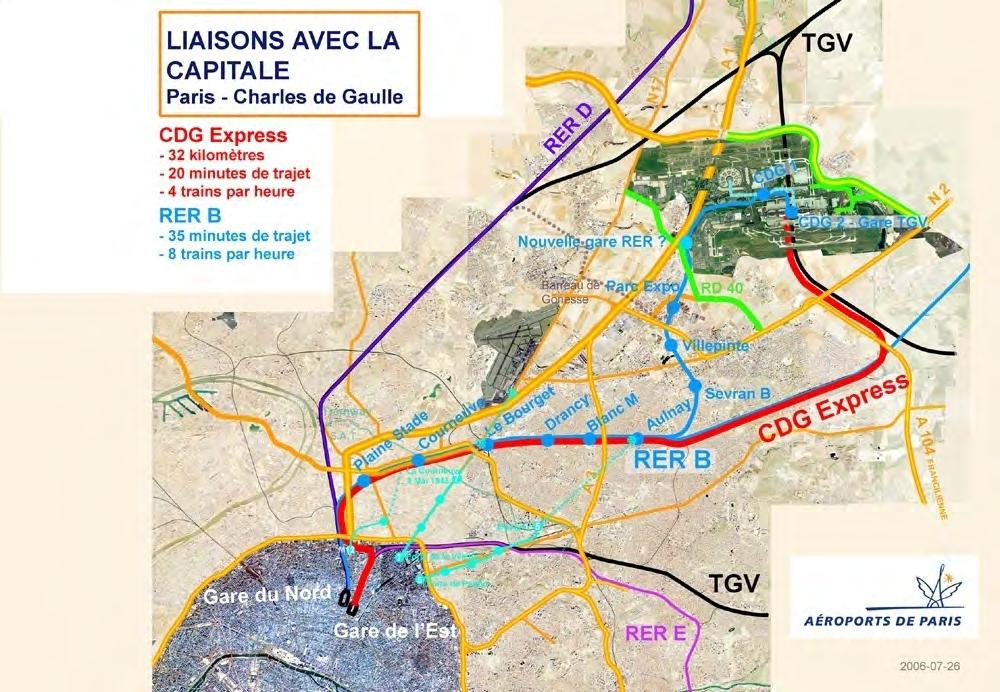 LINKS with PARIS Paris Charles de Gaulle CDG Express 32 km CDG < 20 minutes 4