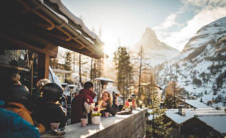 The surrounding peaks are easily accessible, with stunning panoramas and outstanding mountain restaurants. : Day 1 Zürich Zermatt Rail transfer to Zermatt.