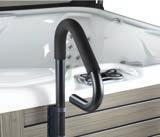 } The leader in spa accessories Safe-T-Rail II Slip-free foam grip THE BEST HAND RAIL ON THE MARKET WHEN AN ALTERNATIVE TO CABINET MOUNTING IS DESIRED Offering the same great look and performance as