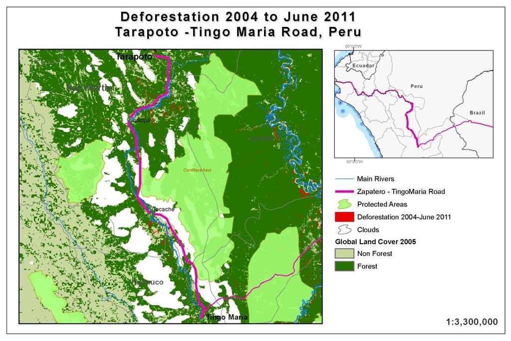 Hectares Figure 7. Section 2: Tarapoto Tingo Maria habitat loss map, Terra-i monitoring (2004-2011).