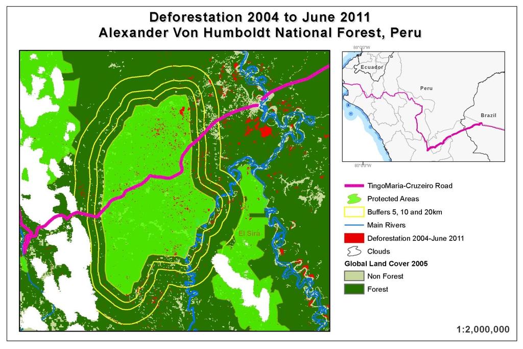 A similar analysis of the impact on the Alexander Von Humboldt National Forest was also performed.