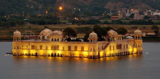 (around 250 km) Jal Mahal Possibly the most serene sight amidst the chaos of Jaipur is the beautiful Jal Mahal Jaipur, the Water Palace.