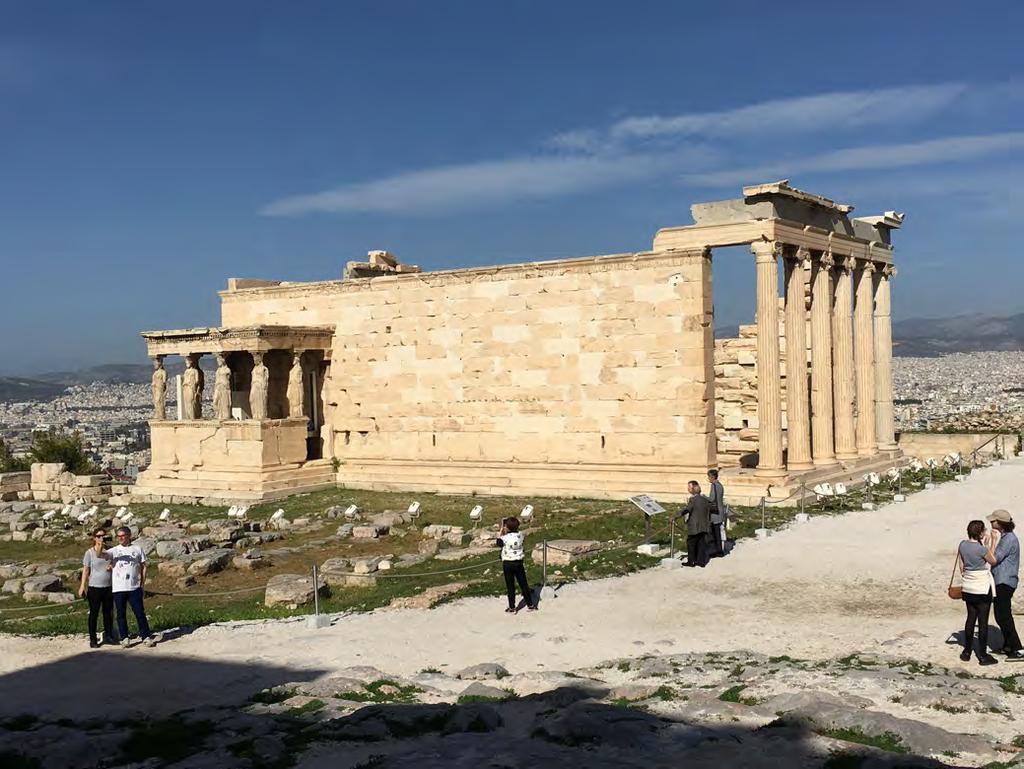 The famous Charyitide porch of the six women. Five of the originals are now in the new and great Acropolis Museum (images later) and one is in the British Museum ( a sore point for the Greek people).
