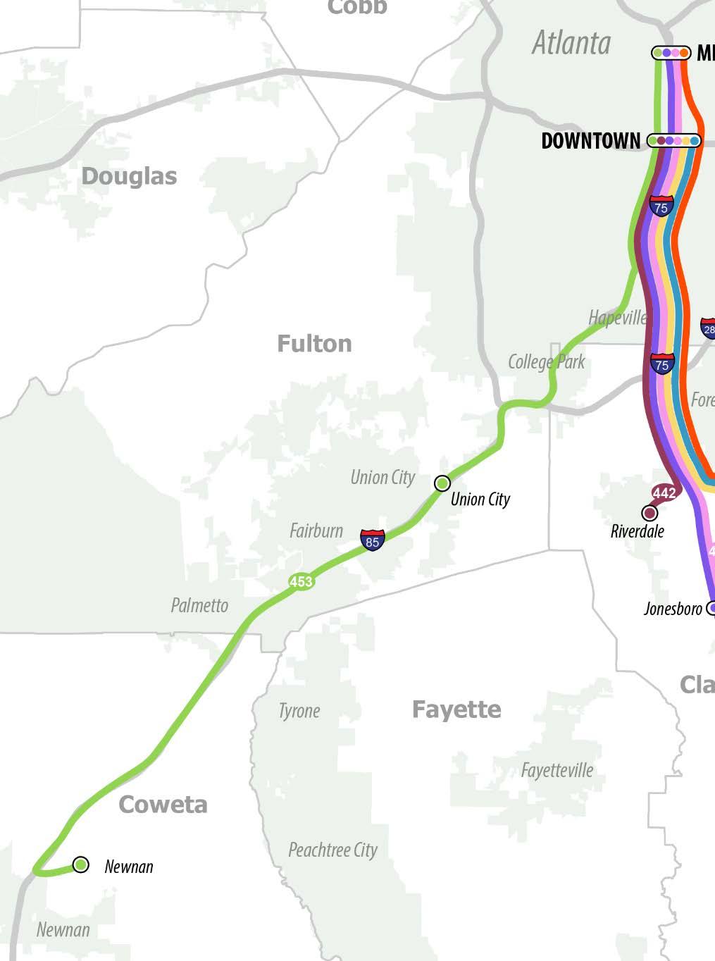 Horizon 1 Service Changes I-85 South New 453 Consolidates service between Newnan/Union