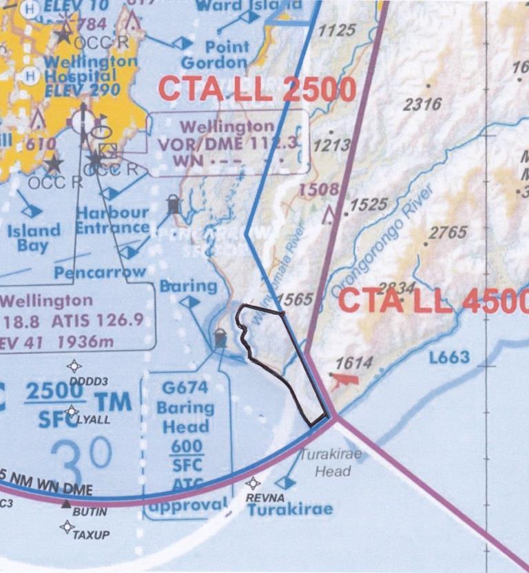 14. Baring Head gliding operations The requested CTR includes retaining G674 Baring Head as it is currently defined. The draft CTR that Airways consulted with in September had G674 surrounded by CTR.