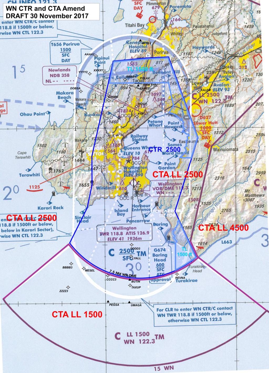Requested amended WN CTR/C The requested amended WN CTR/C (NZA659) is depicted on Diagram 1 below. Co-ordinates for the amended CTR and other airspace boundary changes are given from page 19.
