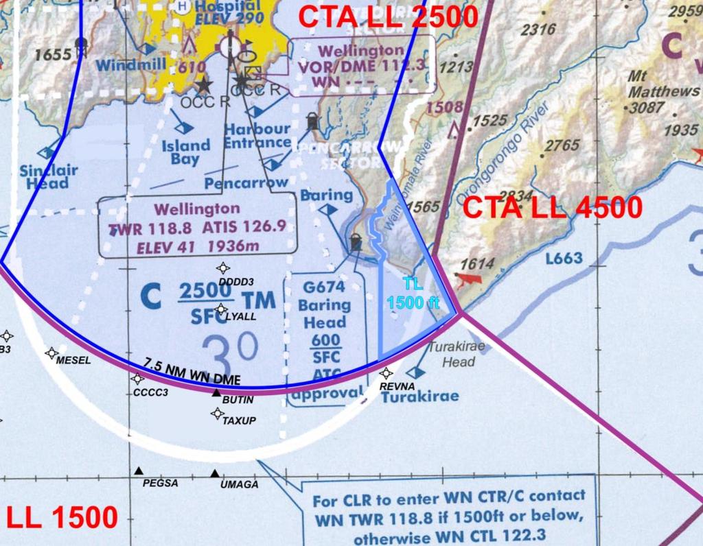 13. Turakirae transit lane RTF comms between WN Tower and aircraft along the East Coast approaching Turakirae Head ( around the corner ) at or below 1500 ft is often not possible the aircraft need to