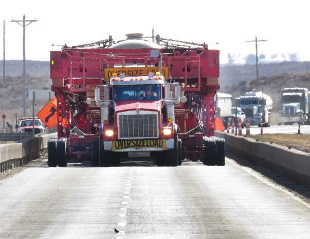 The load weighed in at 1.3 million pounds, was 365 feet long and 24 feet wide and was re-routed due to construction on U.S. 83.