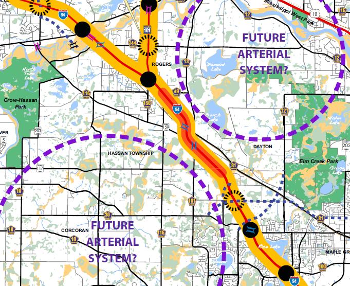 Project History NW Hennepin County I94 Study 2007/08 Interchange location