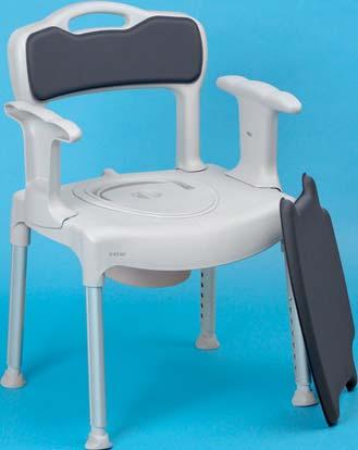 Armres, commode pan and splash guard are provided. Adjuable seat height; 18 to 22" 847 92.95 ( 77.