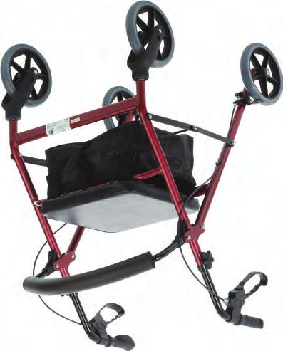 Med MOBILITY PRODUCTS LIGHTWEIGHT ROLLATOR WITH BAG Light to carry, this New Aluminium rollator offers many upmarket features including PU seat for durability, 7 wheels for stability and a discreet