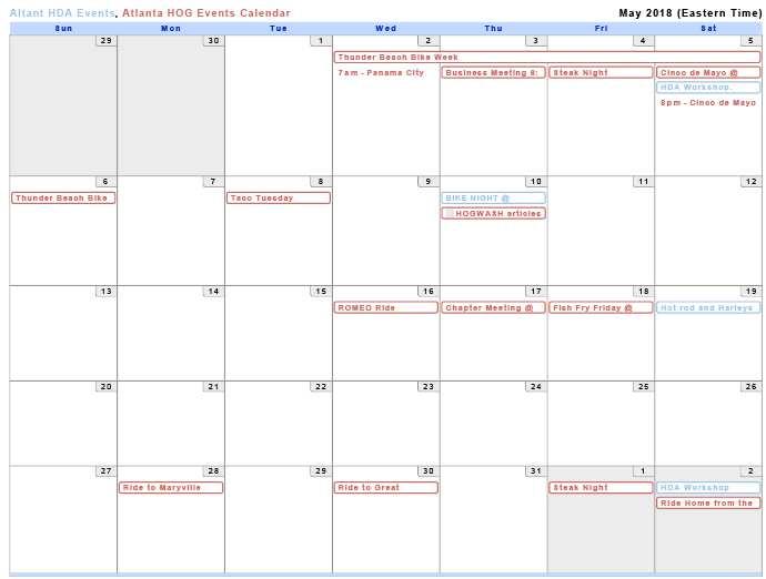 Check the calendar on our website