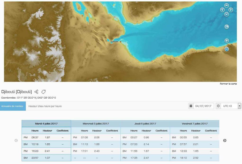 Fig.7 : Tide predictions for Djibouti available through Shom s web portal (source: maree.shom.fr) 8.3. New equipment 8.4. Problems encountered 9. Other activities 9.1.