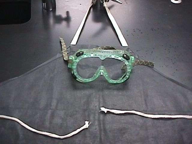 Goggles and Aprons Goggle Venting Areas -do not remove these!