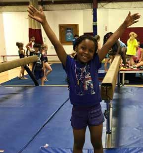 We spend mornings doing gymnastics and afternoons, enjoying water games as well as practicing our gymnastics show routines.