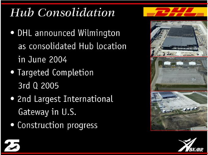 Hub DHL Construction Consolidation announced progress Wilmington as consolidated Hub