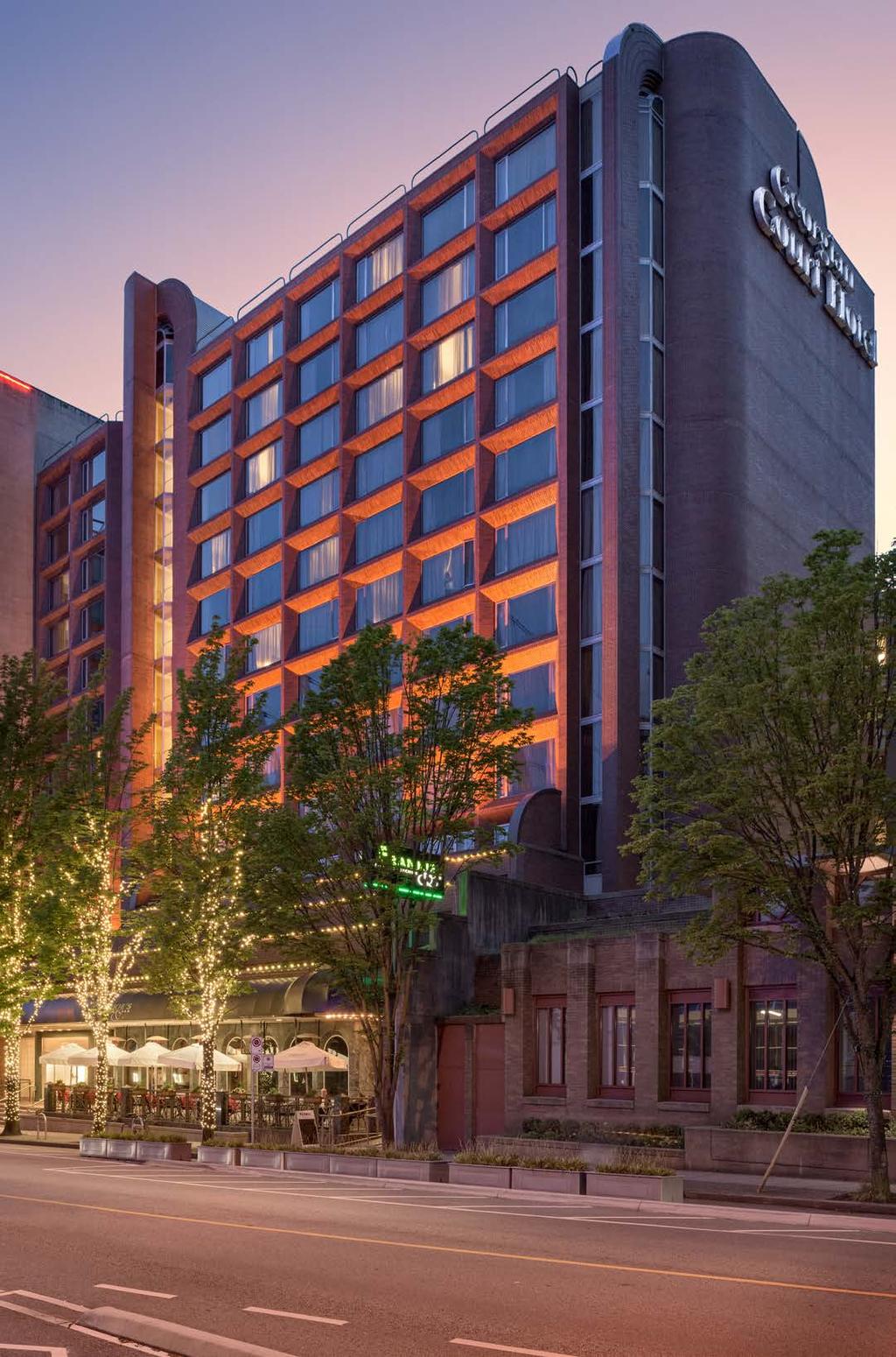 The Georgian Court Hotel is ideally situated in downtown Vancouver steps away from BC Place, Rogers Arena, Queen Elizabeth Theatre, Robson Street international shopping, Yaletown dining and historic