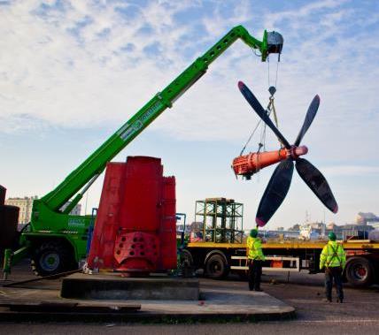 Removal and Restoration of the Hovercraft Propeller The Hovercraft propeller was moved in January as works in the Western Docks continues.
