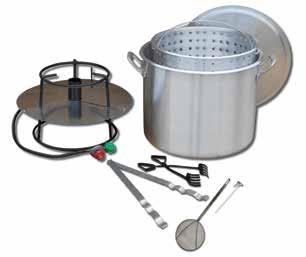 Heavy Aluminum Pot with Attachable Lid and Hinged Basket for Pouring Boiled Seafood, Veggies and