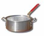 Aluminum Deep Fryer with Two Helper Handles and Punched Aluminum Basket with