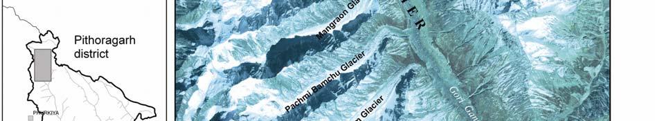 Glacier using temporal satellite imagery along with ancillary maps and also to reconstruct the extent of the glacier.
