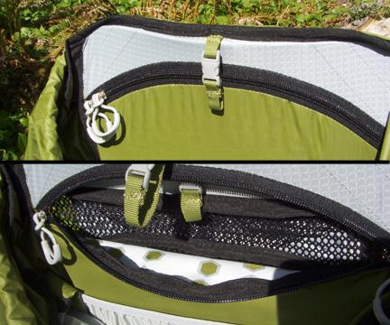 One interesting feature of the pack is Osprey's stow-on-the-go attachment system for trekking poles.