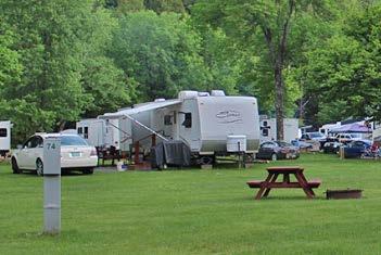 Can accommodate RVs up to 50 Wi-Fi, cable TV, restrooms, showers, laundry, dump station, camp store, handicap accessible, LP, cabin rentals