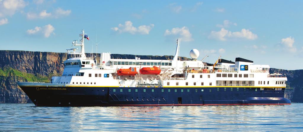 THE WORLD S ULTIMATE EXPEDITION SHIP National Geographic Explorer CAPACITY: 148 guests in 81 outside cabins. REGISTRY: Bahamas. OVERALL LENGTH: 367 feet.