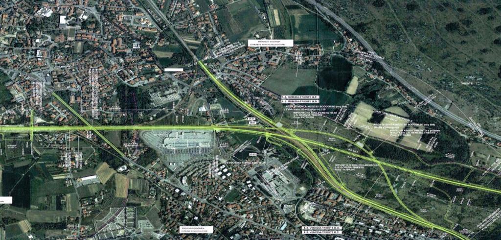 B.D. KM 7 B.P. KM 7 KM 6+500 Trieste HUB adduction section to Trieste (Junction Ronchi Trieste) Intervention for doubling the existing line Bivio S.