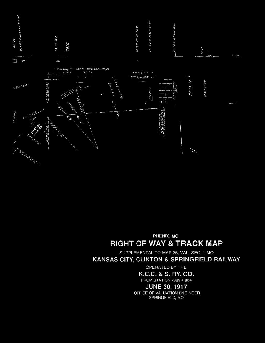 PHENIX, MO RIGHT OF WAY & TRACK MAP SUPPLEMENTAL TO MAP-35, VAL. SEC.