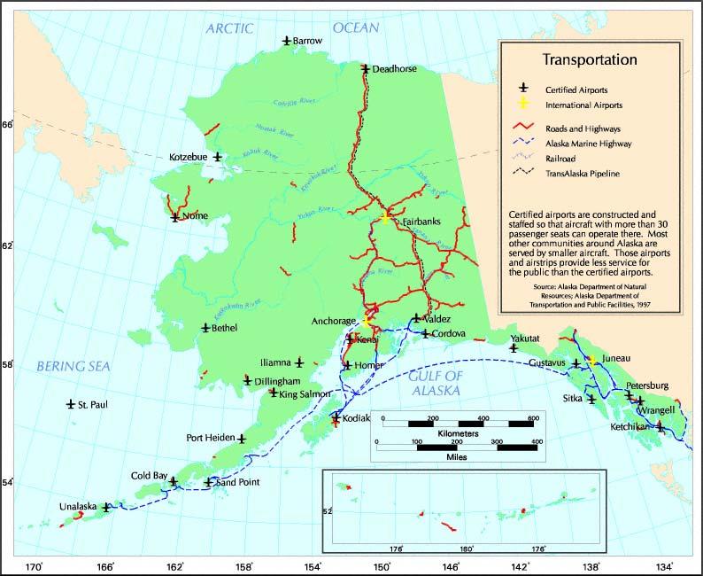 Surface Transportation System Alaska s road system is very limited. The main roads are those that connect Homer, Kenai, Seward, Anchorage, Fairbanks, Glennallen and Valdez.