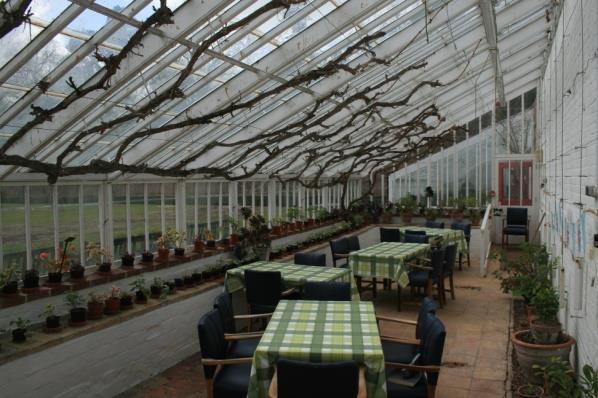 Cleared for action: the glasshouse room, and the vegetable garden The vinery laid out for refreshments VENUE HIRE Marquee Passing park