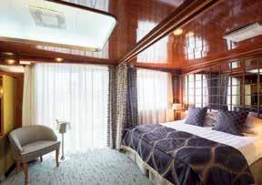 The feeling of luxury is enhanced by the wood panelling and brass, which predominates throughout the vessel conveying the atmosphere of a private yacht.