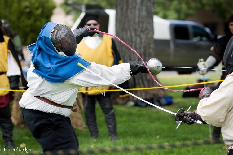 Fighters in the second Rapier al-thing Tournament at the Viking Mini Event (Photo by Lady Rhiannon).