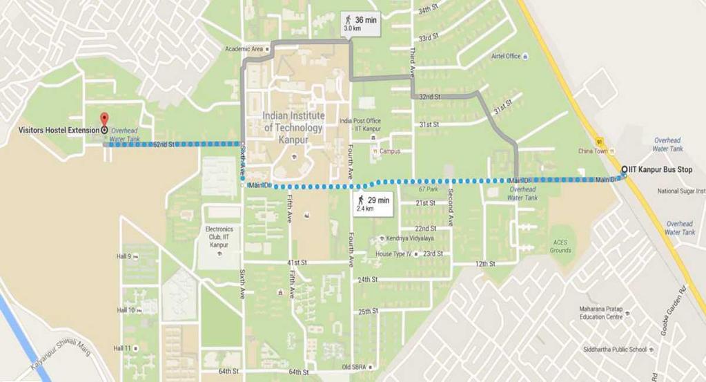 TMap Showing Route From IITK