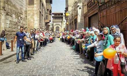 The program was launched on the occasion of HE Minister of Antiquities inauguration of the Bab al-wazeer neighborhood for the public, after its renovations.