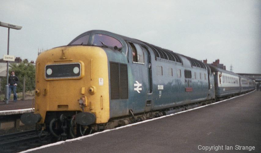 6 55008 departs on a down service, on the afternoon of 25 th July 1981.