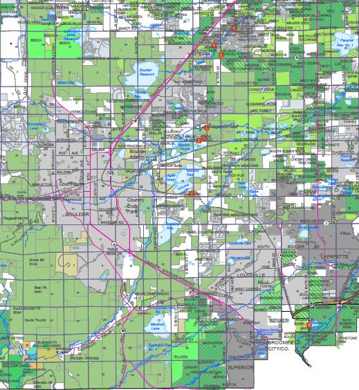 OPEN SPACE A DEFINING FACTOR In the map above all shades of green are public open space. Currently the City and County of Boulder own approximately 43,000 acres of open lands.
