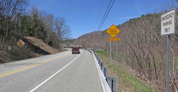 The travel lanes on Route 30 are generally 12 feet wide and the paved shoulders are 7 to 9 feet wide along most of the corridor.