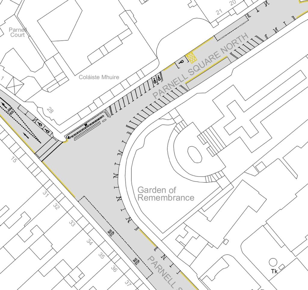 Figure 5.5.9: Corner of Parnell Square East and Parnell Square North 5.5.3.9 Pedestrian Facilities Pedestrian footpaths are provided on all three sides of Parnell Square.