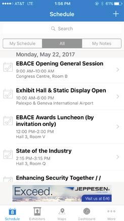 Event Apps The official EBACE and ABACE mobile apps put your brand directly in front