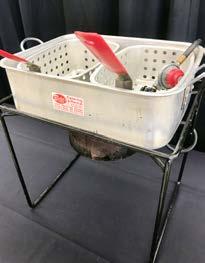 00 16 Tall with Recessed Top, Aluminum Fry Pan with 2 Baskets Propane tanks available to rent with fryer. Oil Capacity: Approximately 20 lbs.