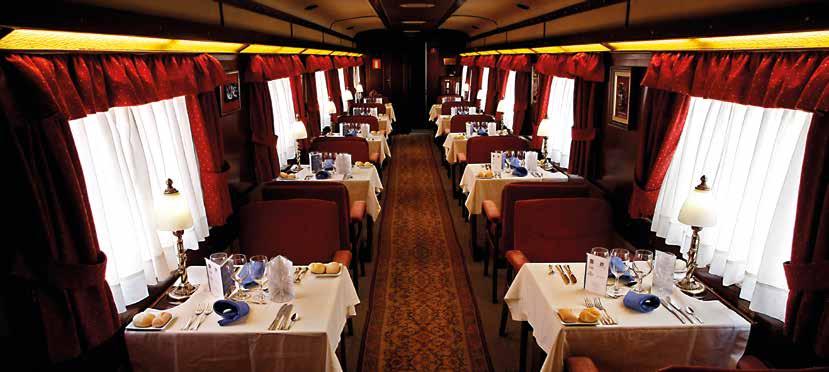 Elegance, attention to detail, firstclass service, haute gastronomic and an unparalleled route are, still, the hallmarks of this train, which combines all the classicism that announces its name with
