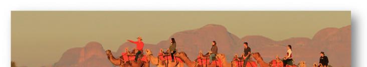 Cost per Person - $129 Optional Tours Sunrise Camel Tour 31 st July Breathe in the cool morning air as you ride your friendly camel for one hour through the desert landscape as dawn breaks over Uluru
