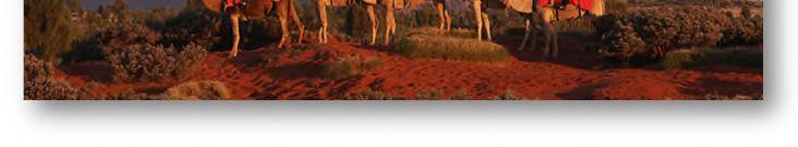 Optional Tours Sunset Camel Ride 30 th July Cost per Person - $129 Begin your peaceful 1 hour camel ride over the big red sand dunes at sunrise or sunset.