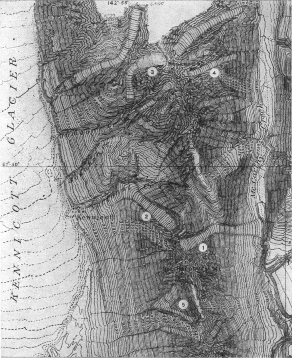 ROCK GLACIERS IN ALASKA 361 ontour interval 5o Ieet. FIG. i.-topographic map of about 33 square miles of the Nizina Special Map.