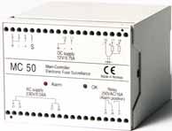 The MC50 will give a common fault signal and will not identify where the fuse is blown. Fault has to be identified locally and system will automatically reset when replacement fuse is inserted.