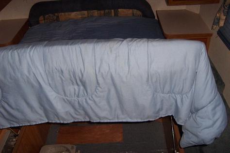 Storage Can be located under the bed by lifting the end of the bed.